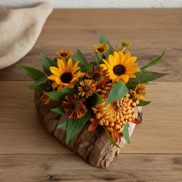 Bloemstuk Heart schors