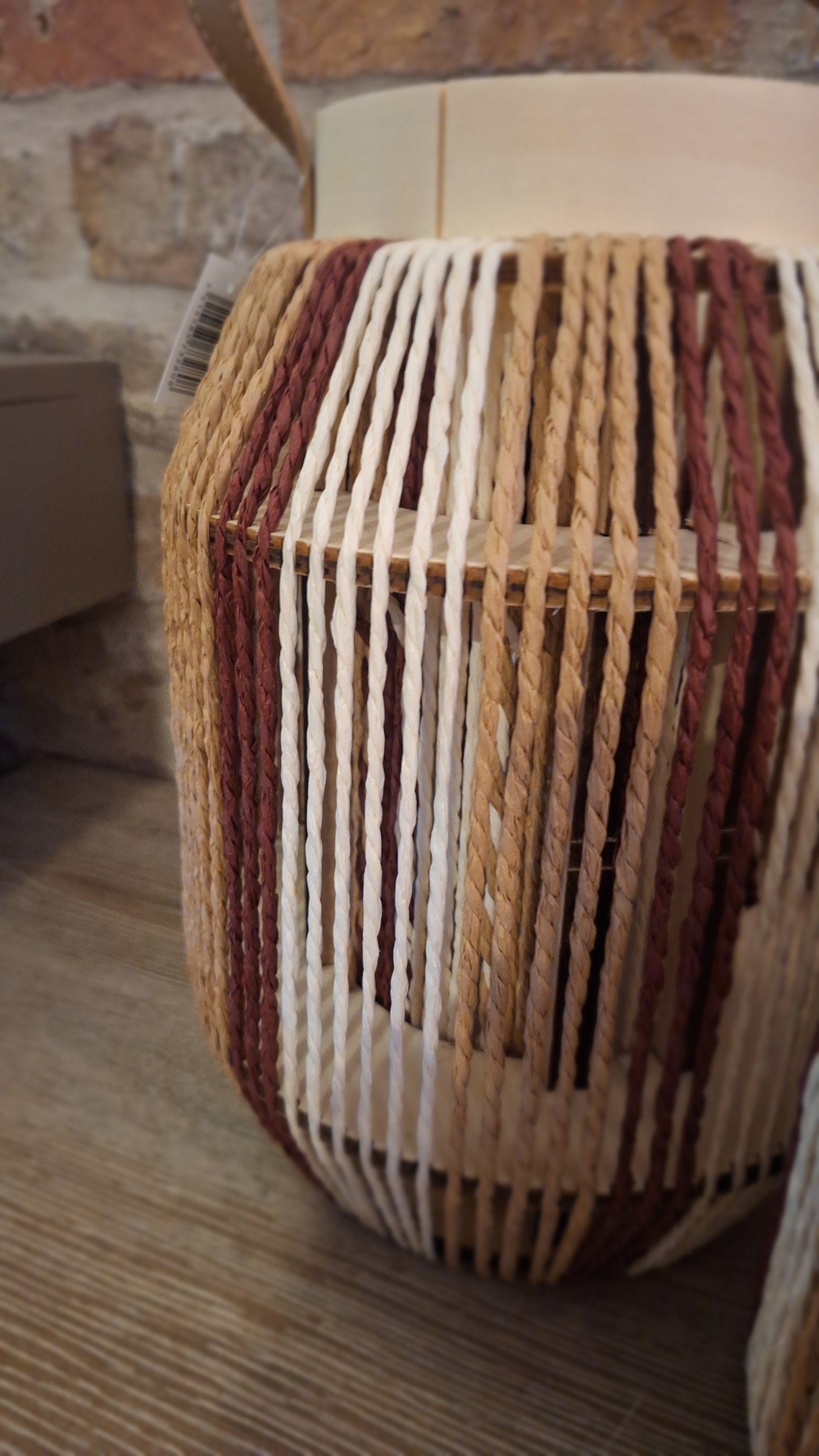 Windlicht rood sisal M