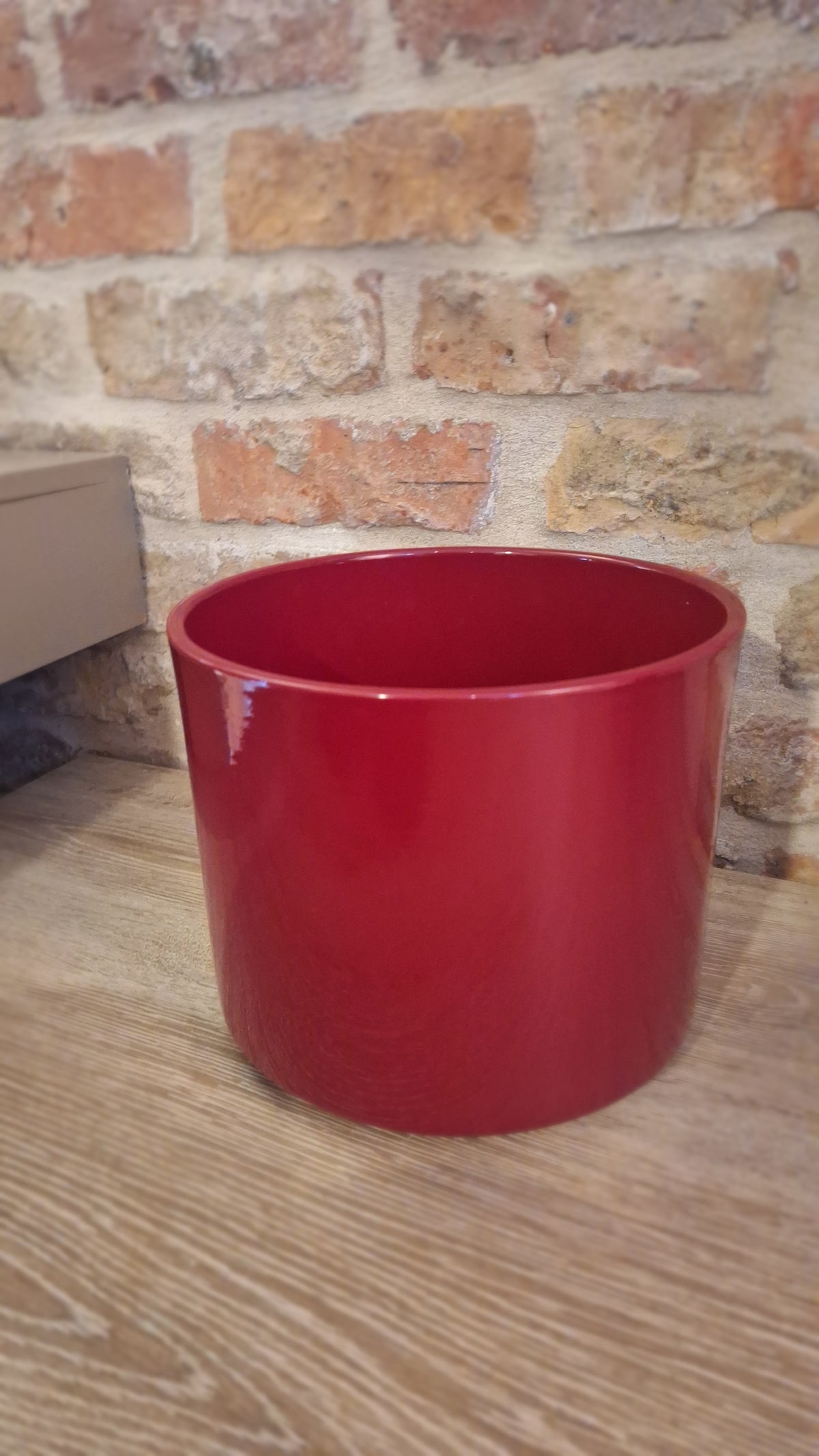 Pot glossy red dia 22cm