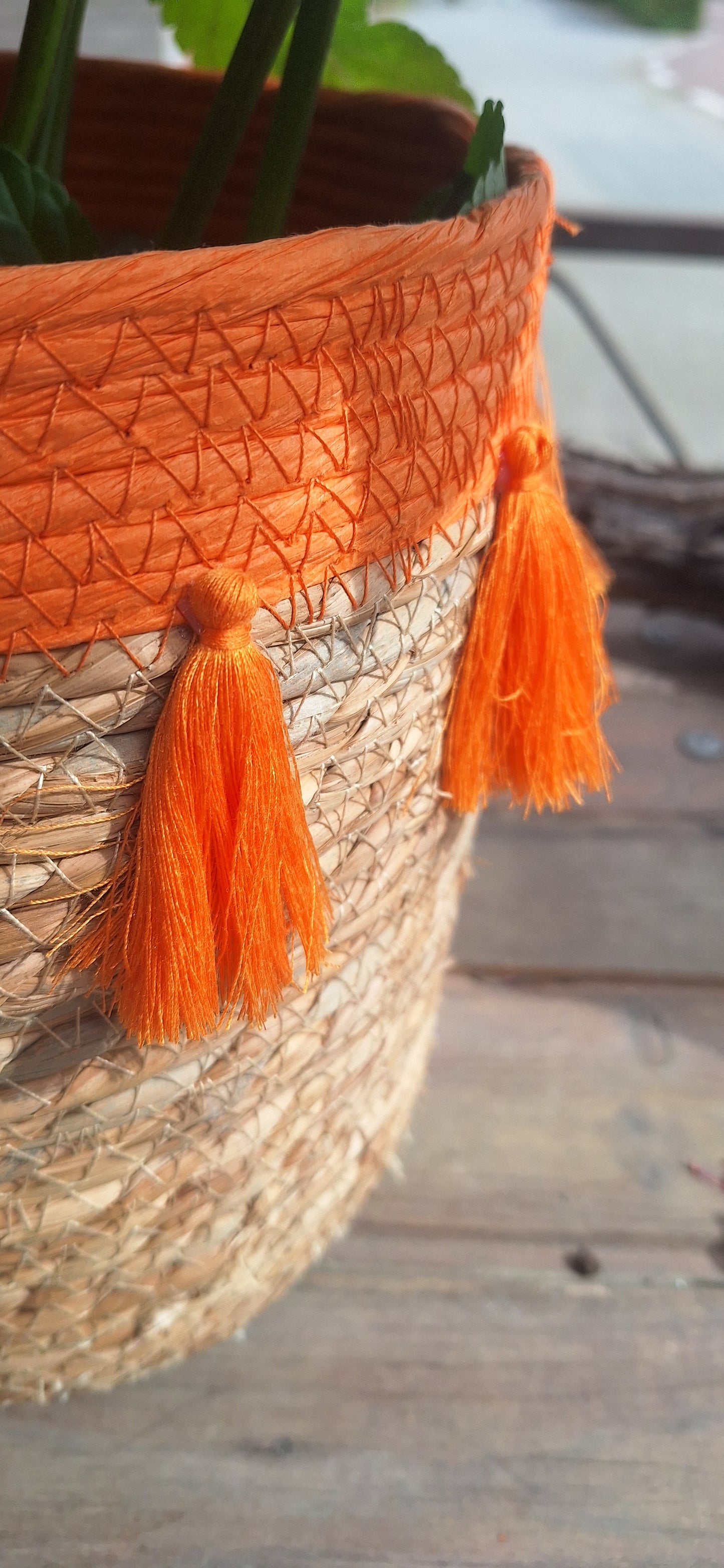 BoHo basket orange diameter 21cm