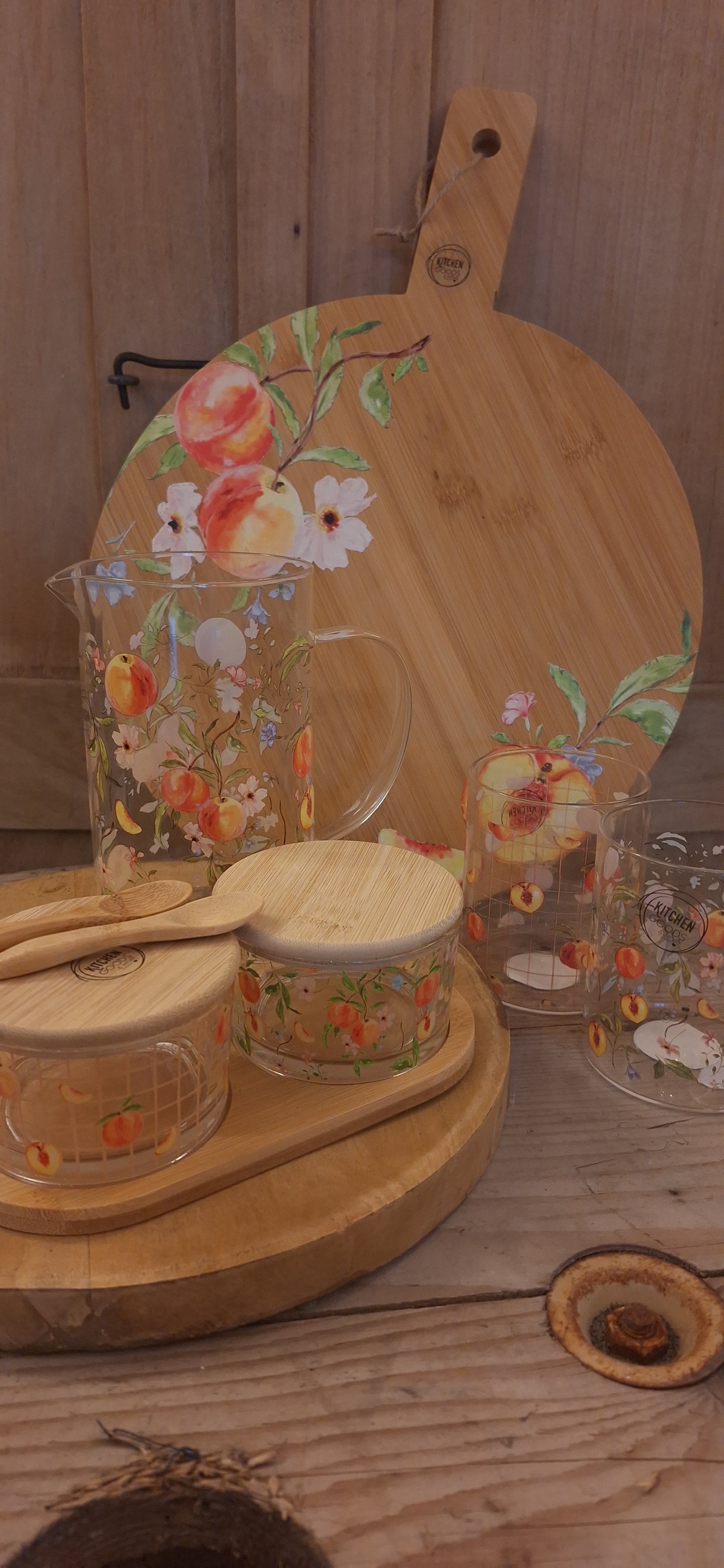Glasses / tealight holder peaches per 2