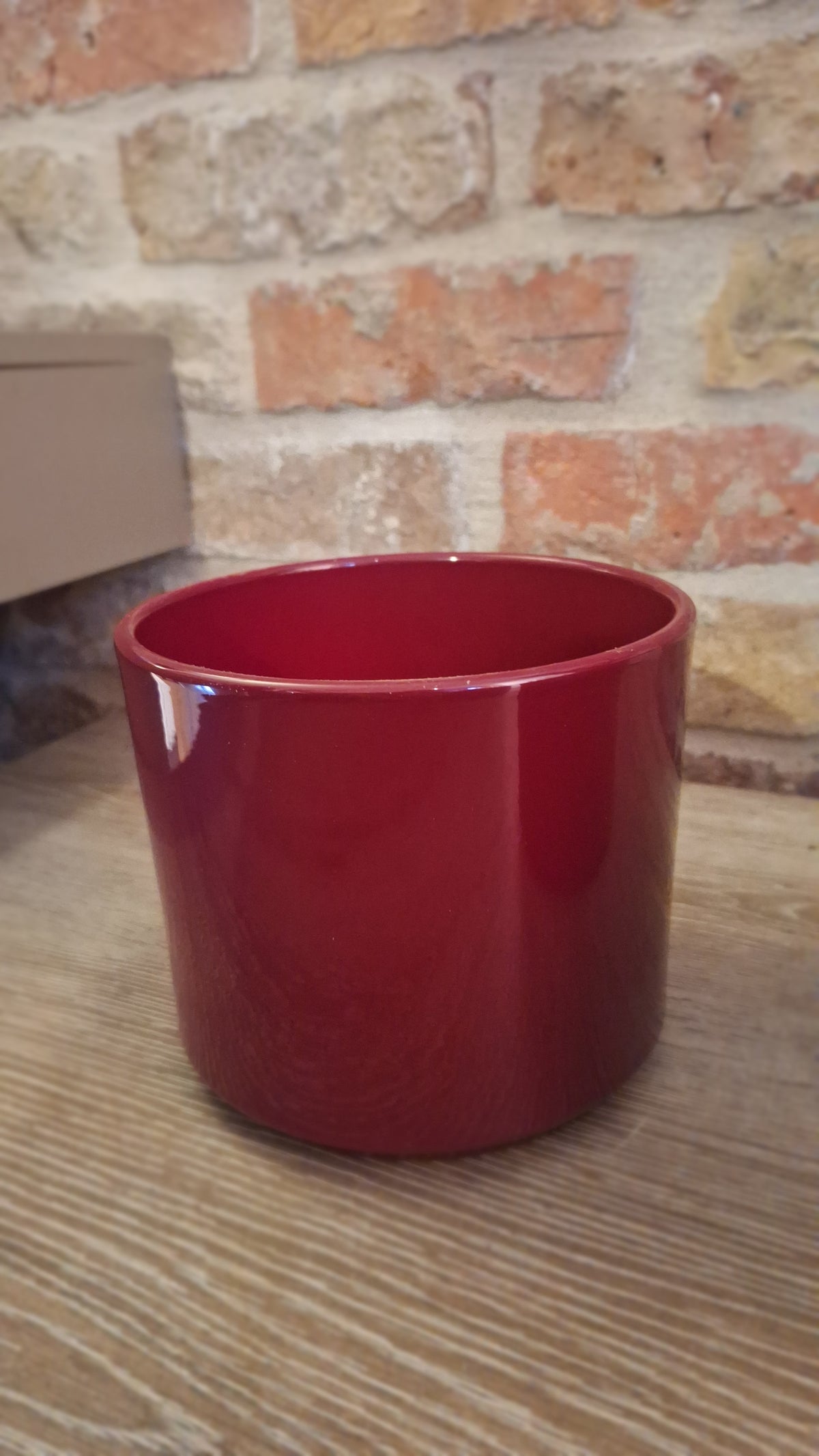 Pot glossy red dia 14cm