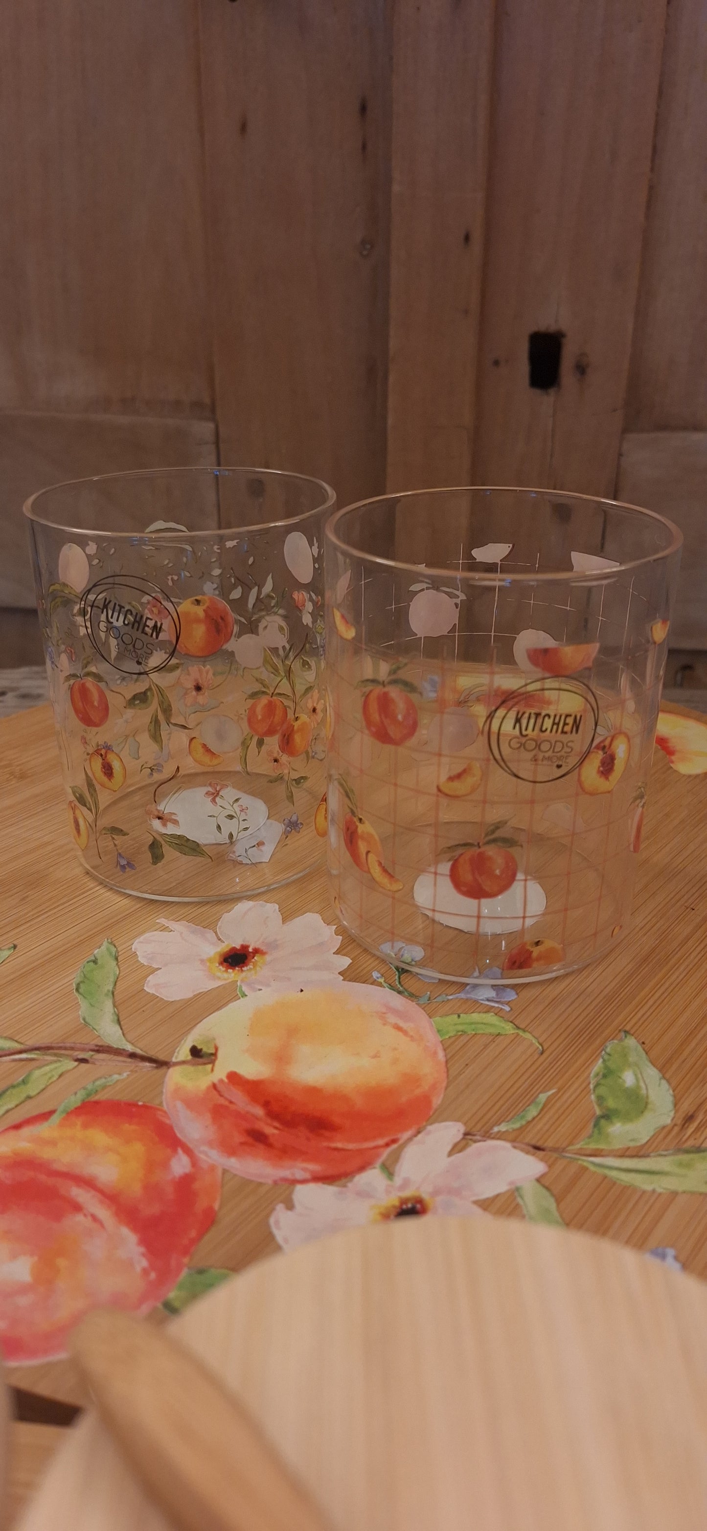 Glasses / tealight holder peaches per 2