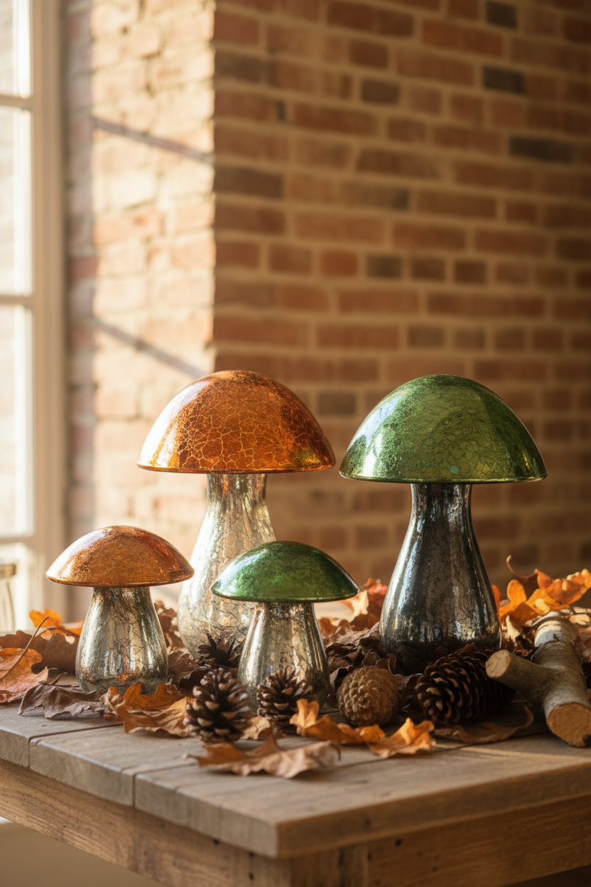 Glazen paddenstoelen