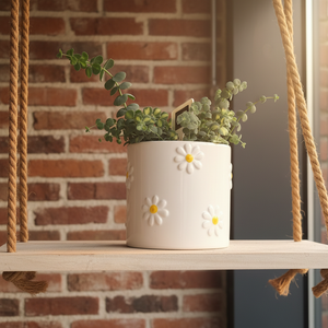 Keramieken Pot met Madeliefjes dia 15cm