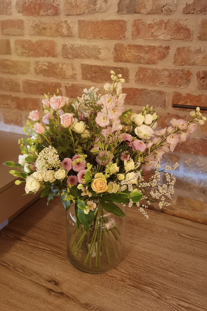 Pastelroze boeket Fiori