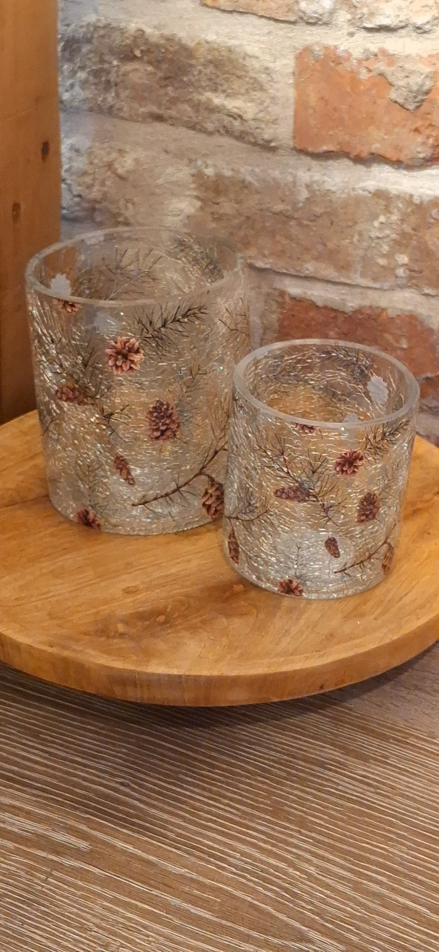 Windlicht / theelichthouder Pine&Cones