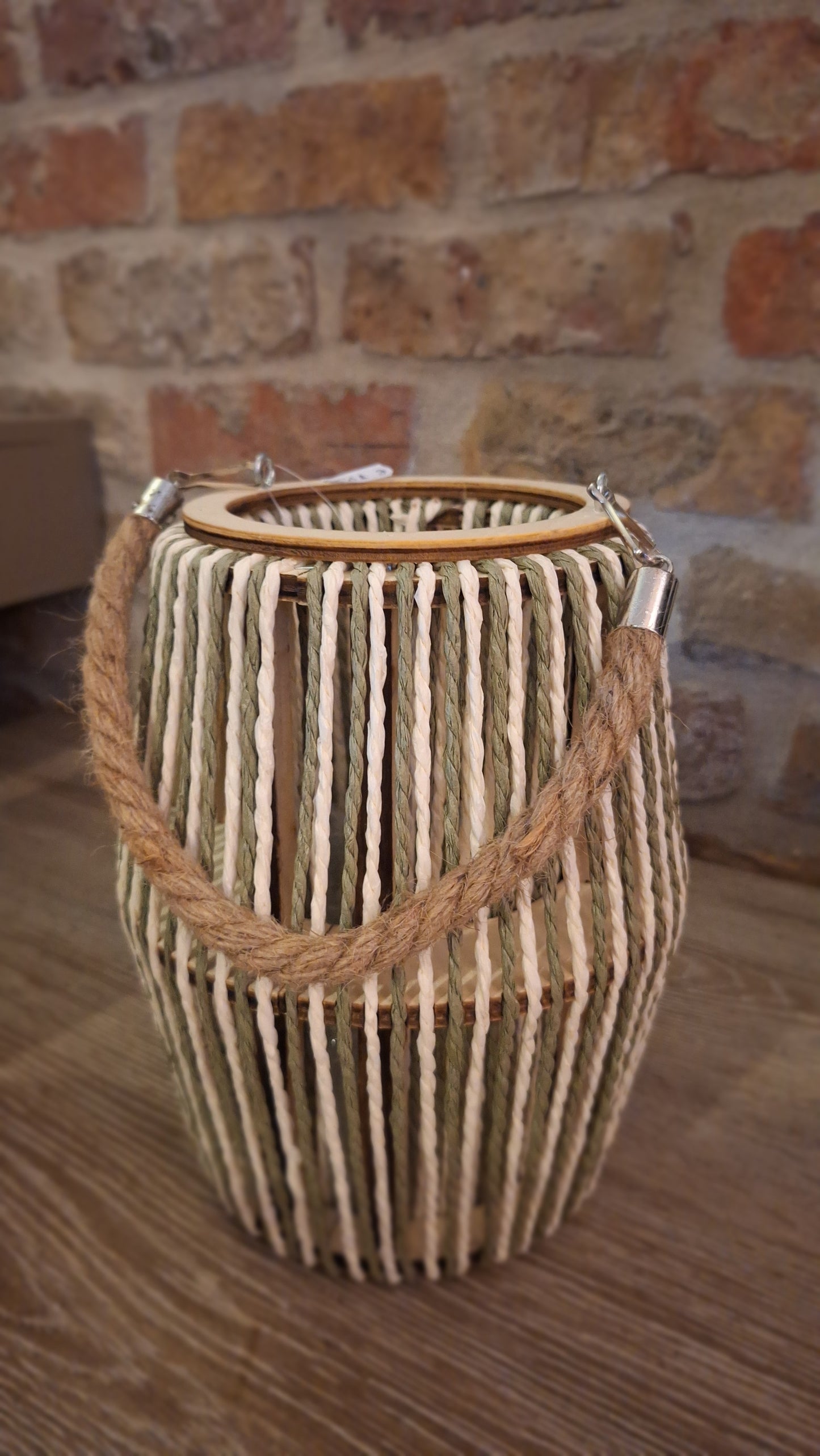 Windlicht groen sisal M