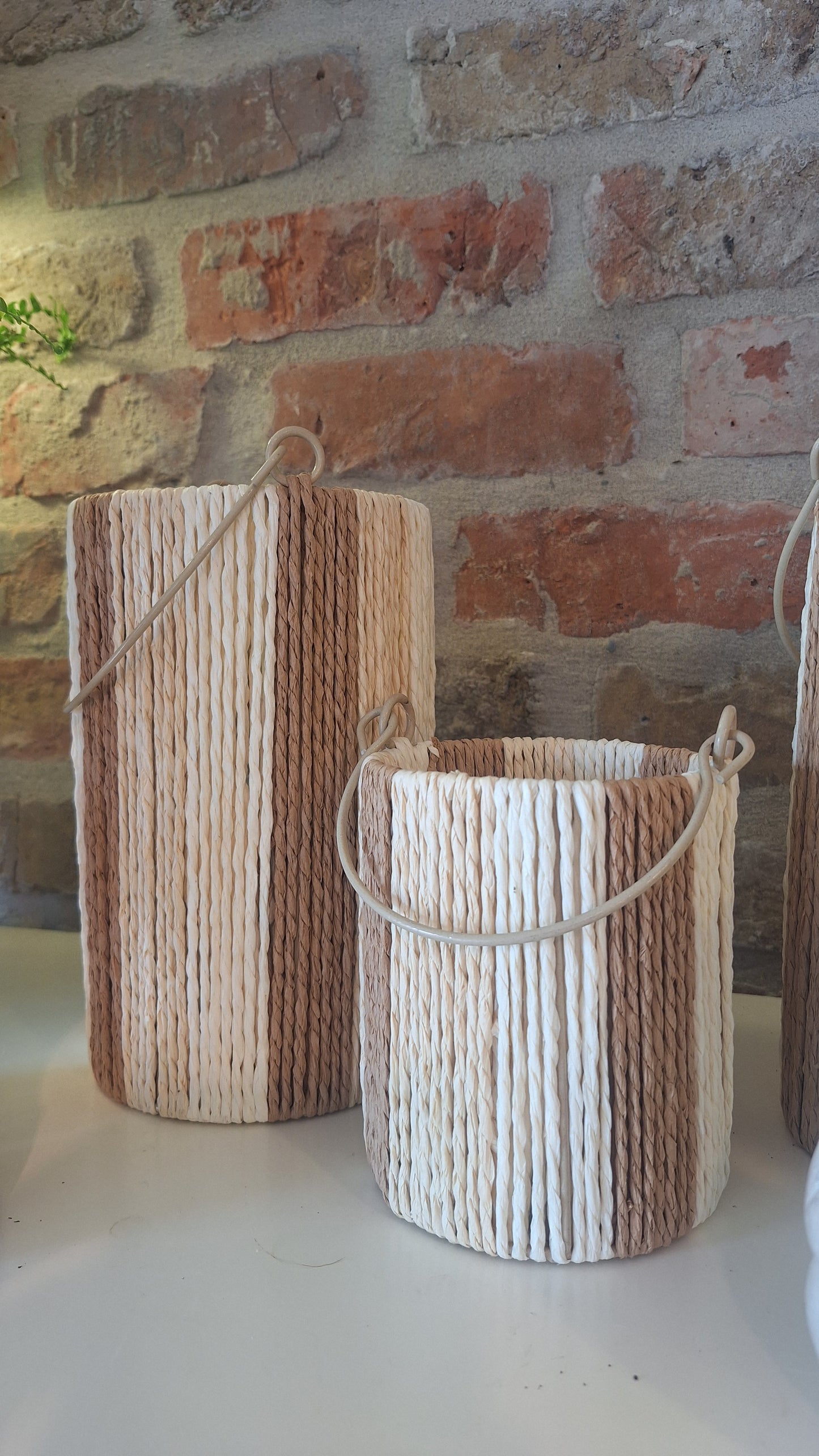 Windlicht raffia S