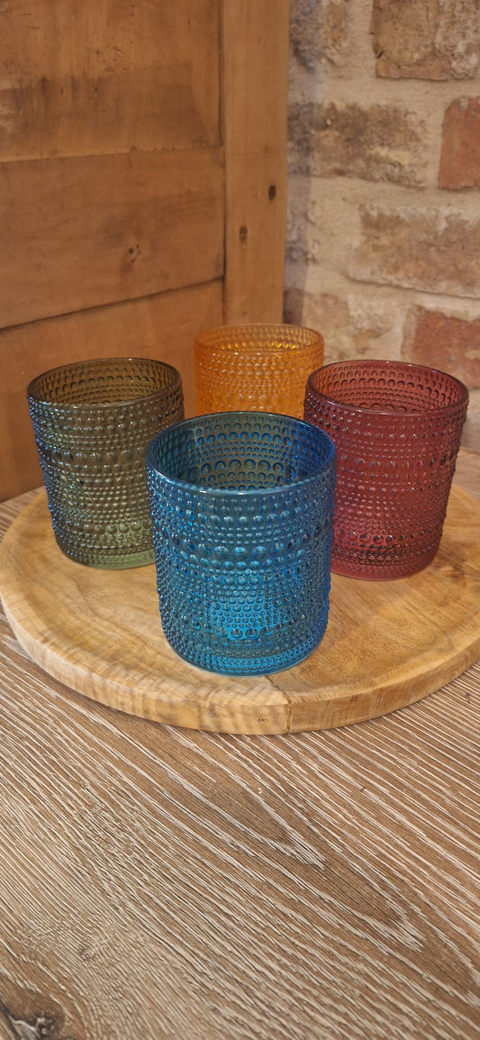 Theelicht dots blauw
