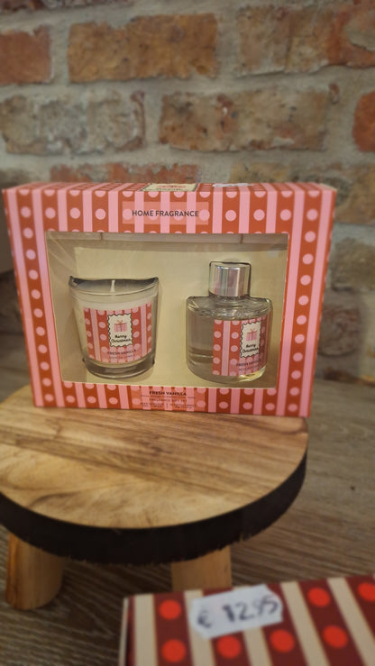 Giftset geurstokken & kaars Holidays