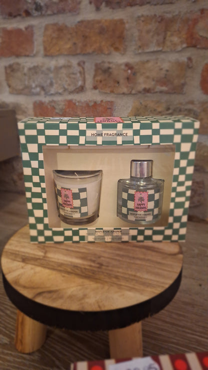 Giftset geurstokken & kaars Holidays