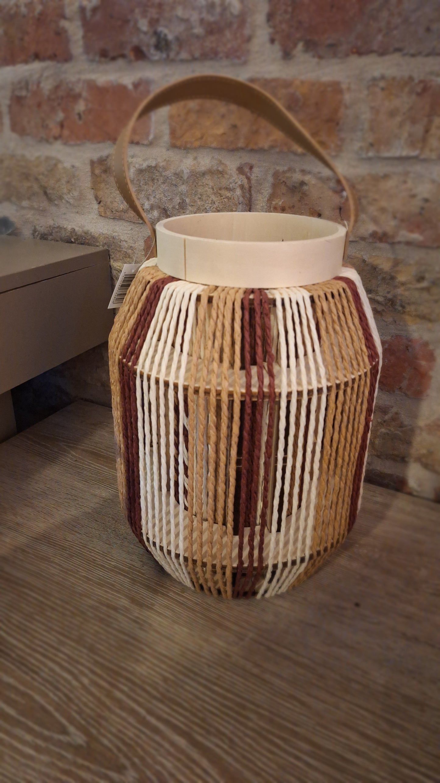 Windlicht rood sisal S