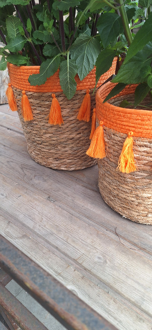 BoHo mand oranje Large dia 24cm