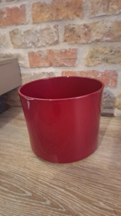 Pot glossy red dia 15cm