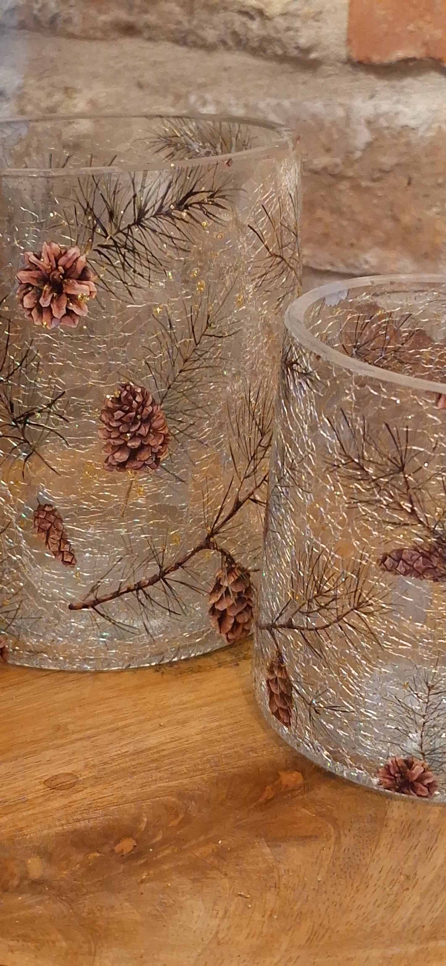Windlicht / theelichthouder Pine&Cones