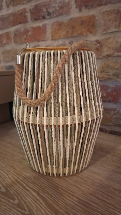 Windlicht groen sisal L