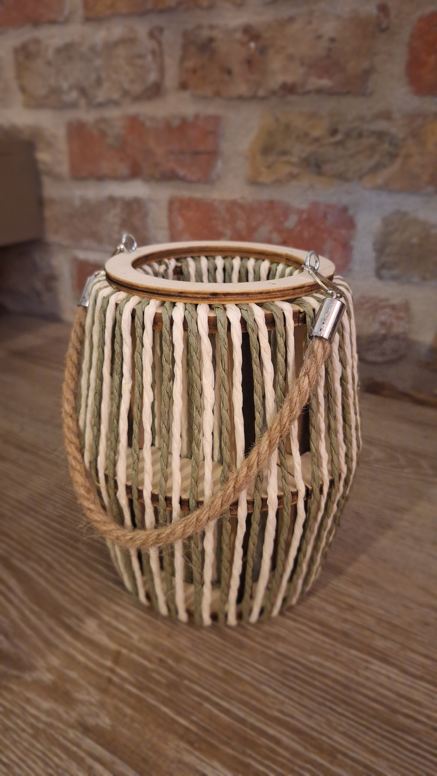 Windlicht groen sisal S