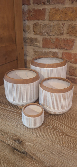 Pot white stripes dia 6cm