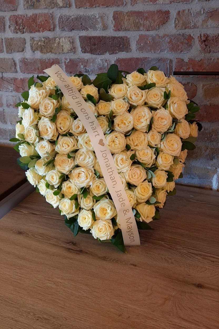 Staand Rouwhart Premium 70cm – originele omgeving