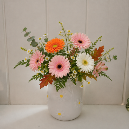 Wildling met gerbera’s